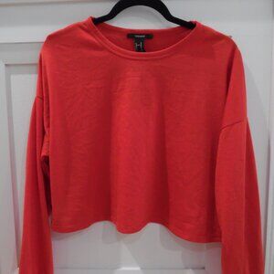 Forever 21 Red Cropped Long Sleeve
